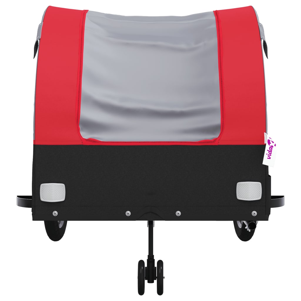 vidaXL Bike Trailer Black and Red 45 kg Iron