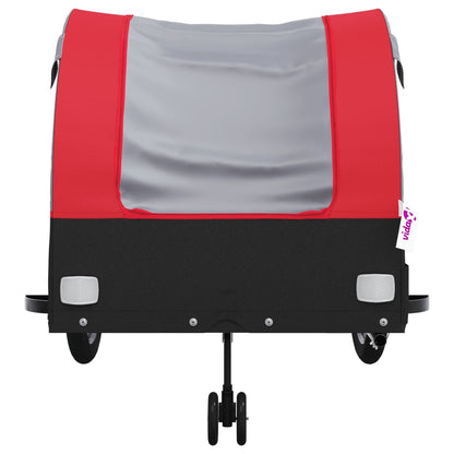 vidaXL Bike Trailer Black and Red 45 kg Iron
