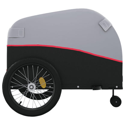 vidaXL Bike Trailer Black and Red 45 kg Iron