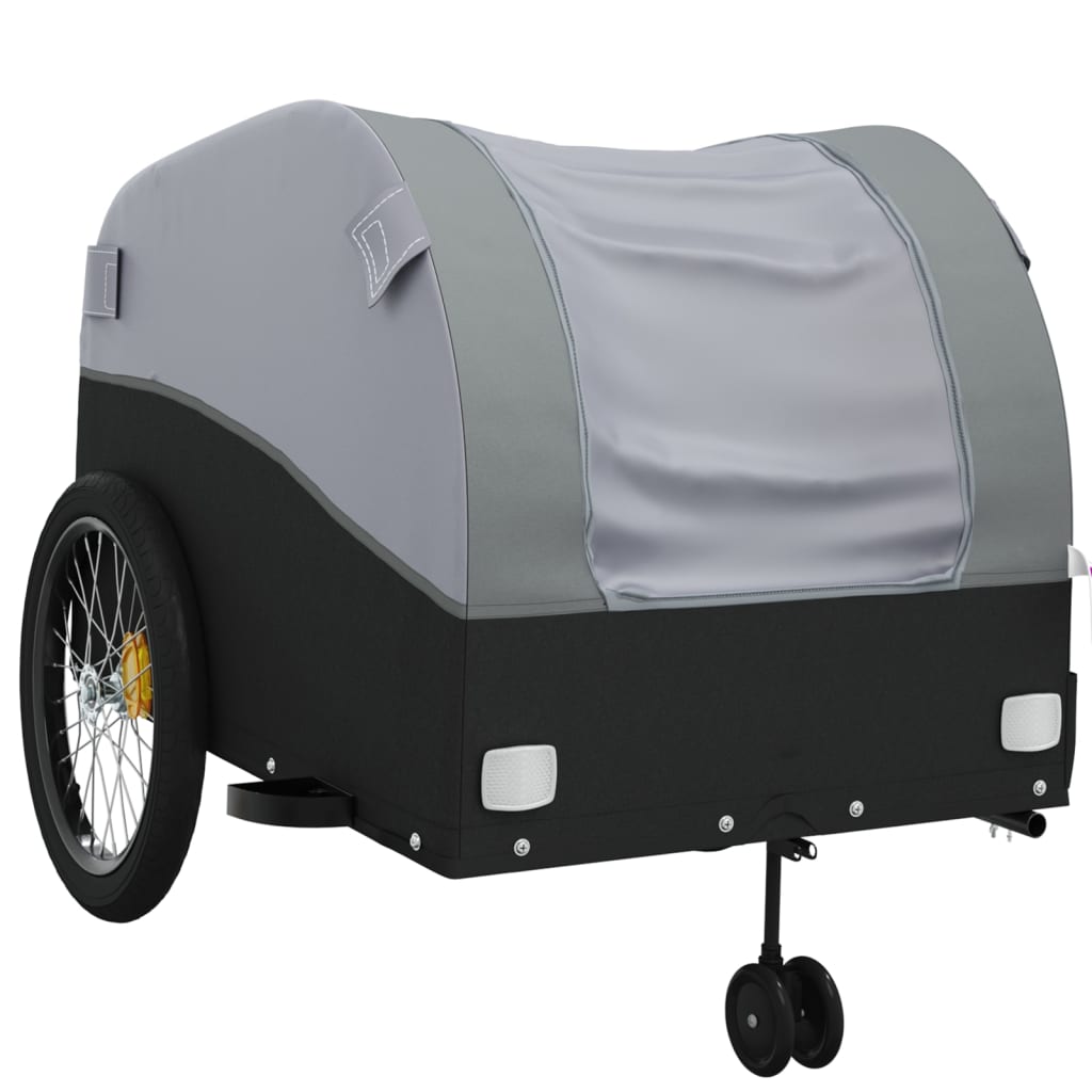 vidaXL Bike Trailer Black and Grey 45 kg Iron