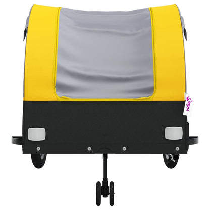 vidaXL Bike Trailer Black and Yellow 45 kg Iron