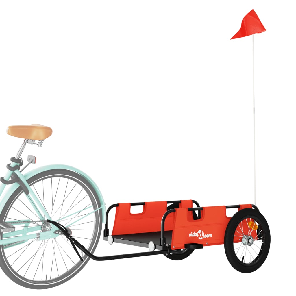 vidaXL Bike Trailer Orange Oxford Fabric and Iron