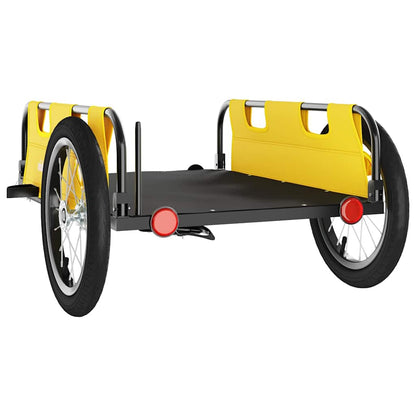 vidaXL Bike Trailer Yellow Oxford Fabric and Iron