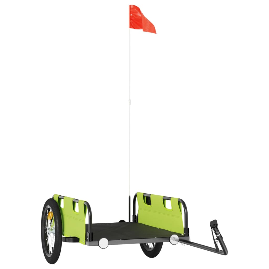 vidaXL Bike Trailer Green Oxford Fabric and Iron