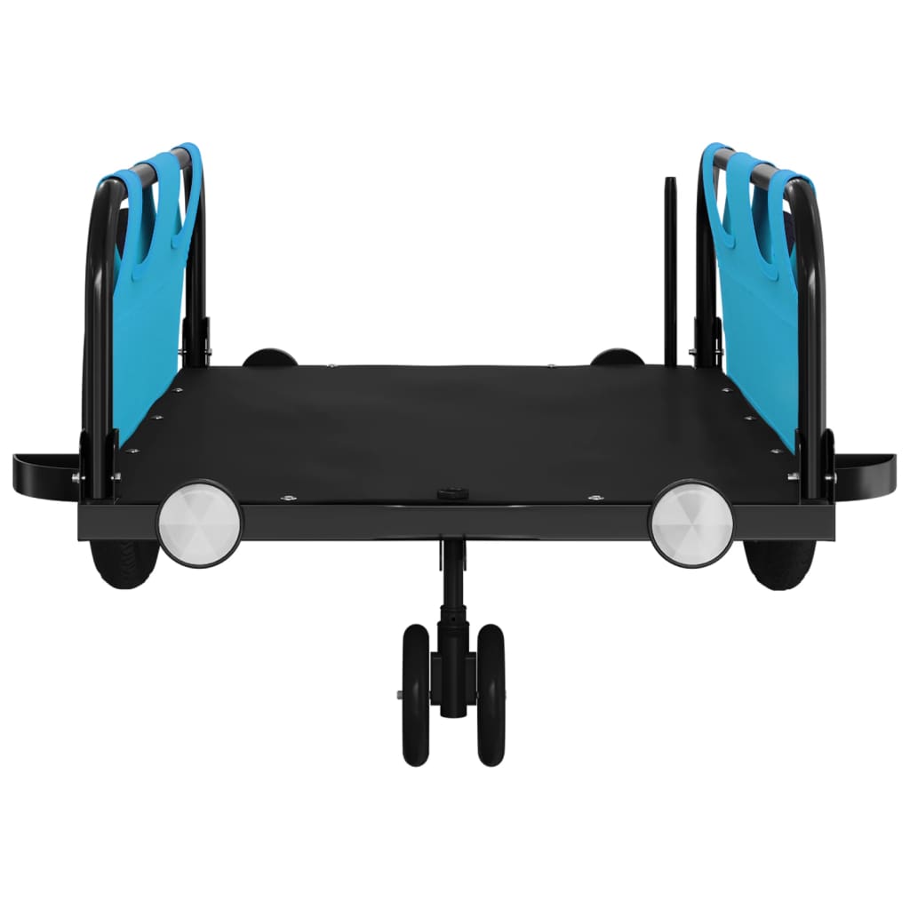 vidaXL Bike Trailer Blue Oxford Fabric and Iron