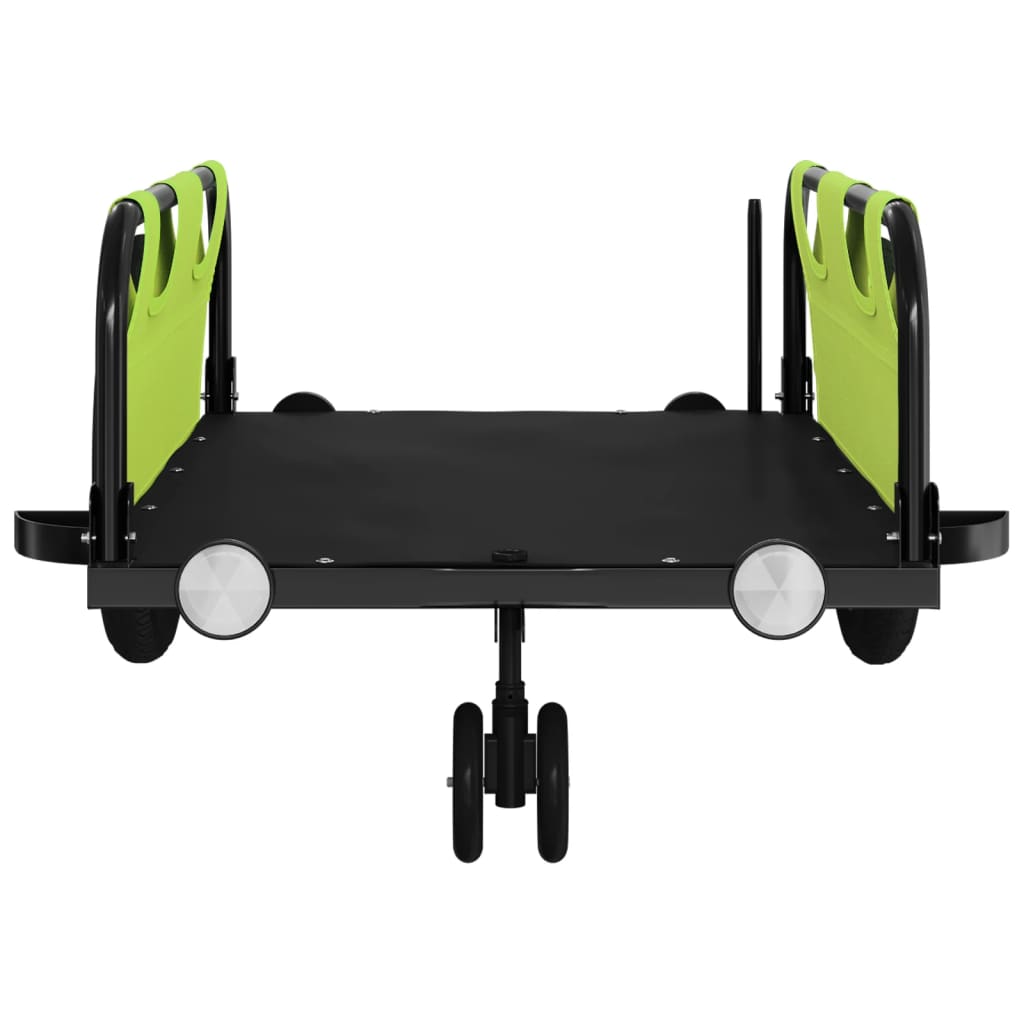 vidaXL Bike Trailer Green Oxford Fabric and Iron