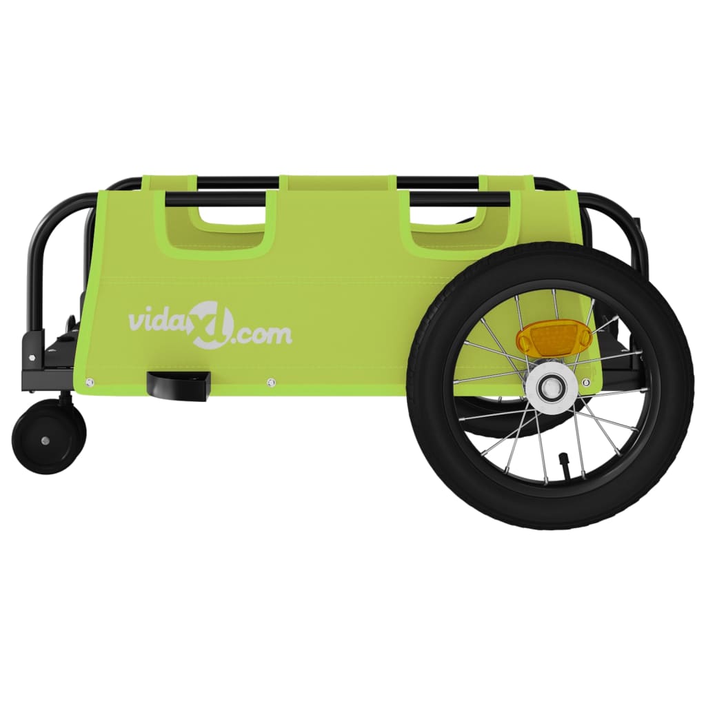 vidaXL Bike Trailer Green Oxford Fabric and Iron