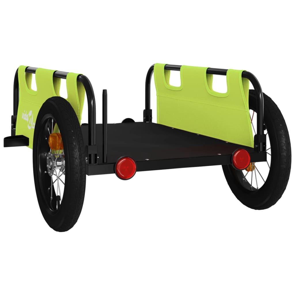 vidaXL Bike Trailer Green Oxford Fabric and Iron