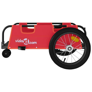 vidaXL Bike Trailer Red Oxford Fabric and Iron