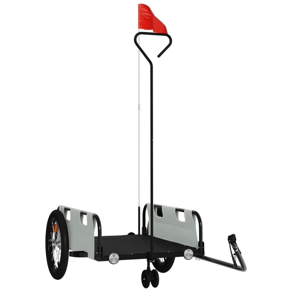 vidaXL Bike Trailer Grey Oxford Fabric and Iron