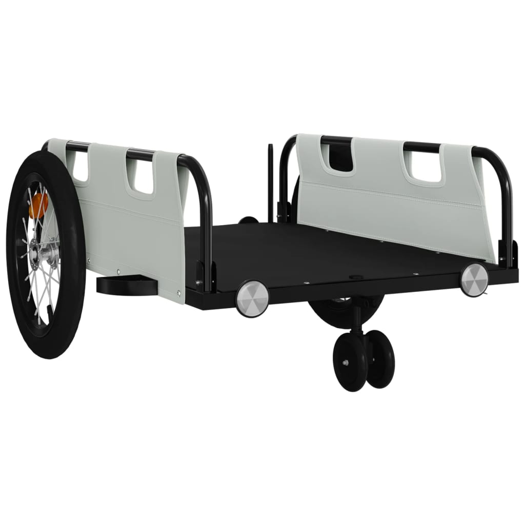 vidaXL Bike Trailer Grey Oxford Fabric and Iron