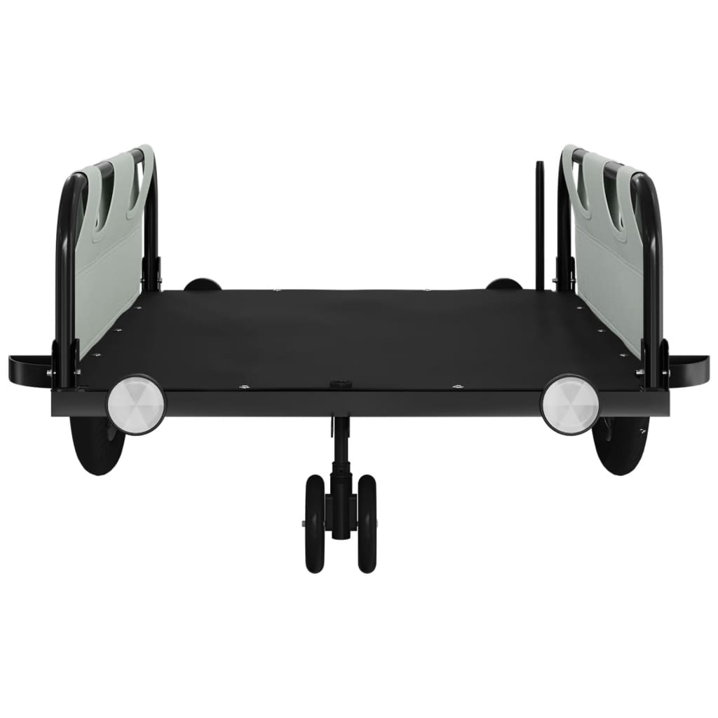 vidaXL Bike Trailer Grey Oxford Fabric and Iron
