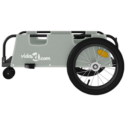 vidaXL Bike Trailer Grey Oxford Fabric and Iron