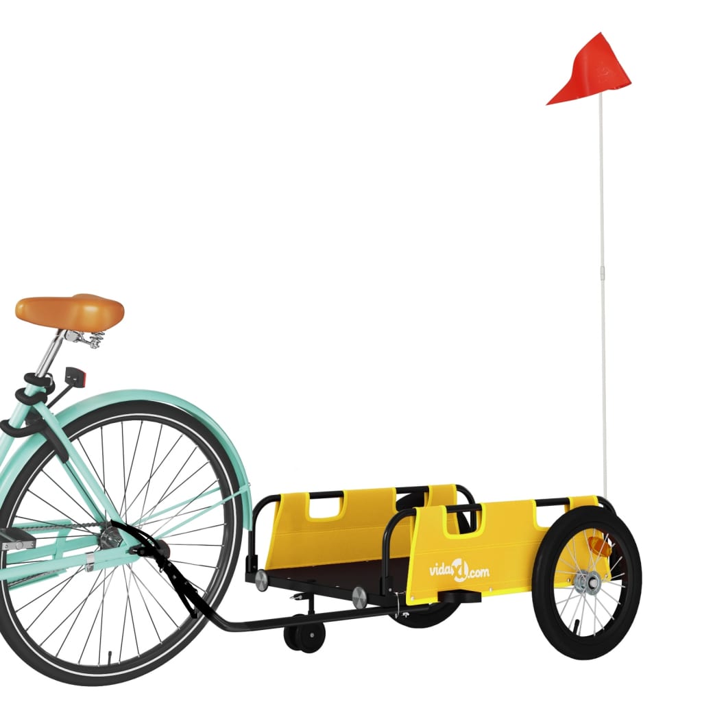 vidaXL Bike Trailer Yellow Oxford Fabric and Iron