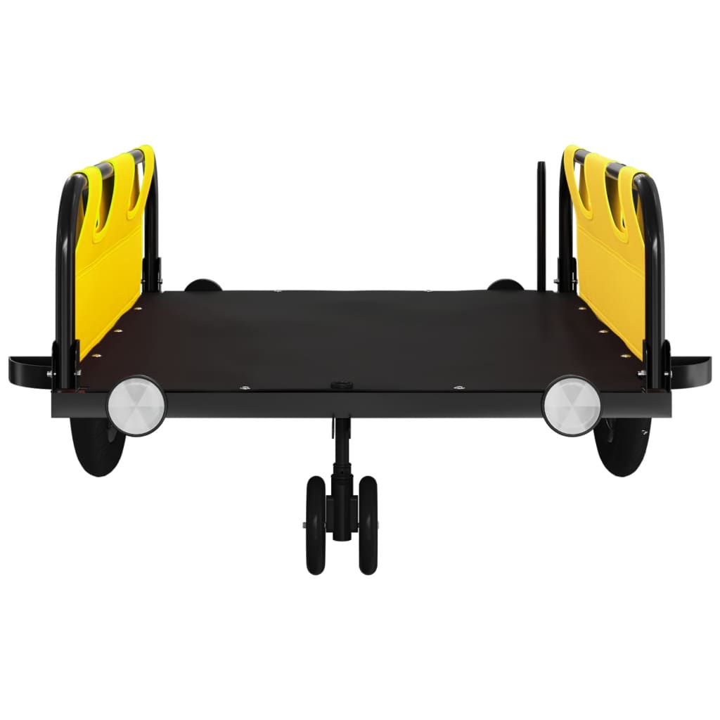 vidaXL Bike Trailer Yellow Oxford Fabric and Iron