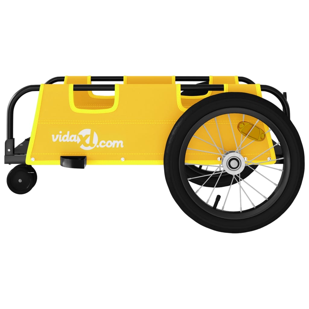 vidaXL Bike Trailer Yellow Oxford Fabric and Iron