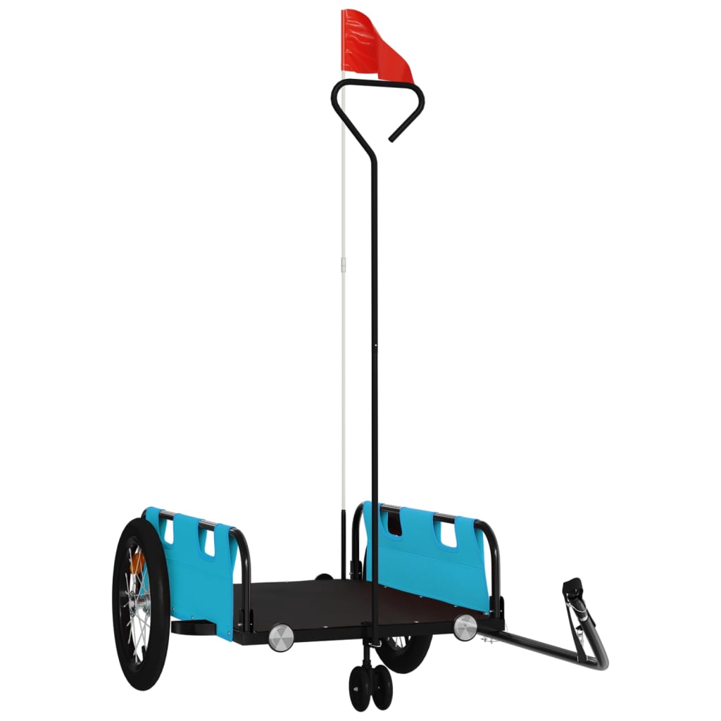 vidaXL Bike Trailer Blue Oxford Fabric and Iron