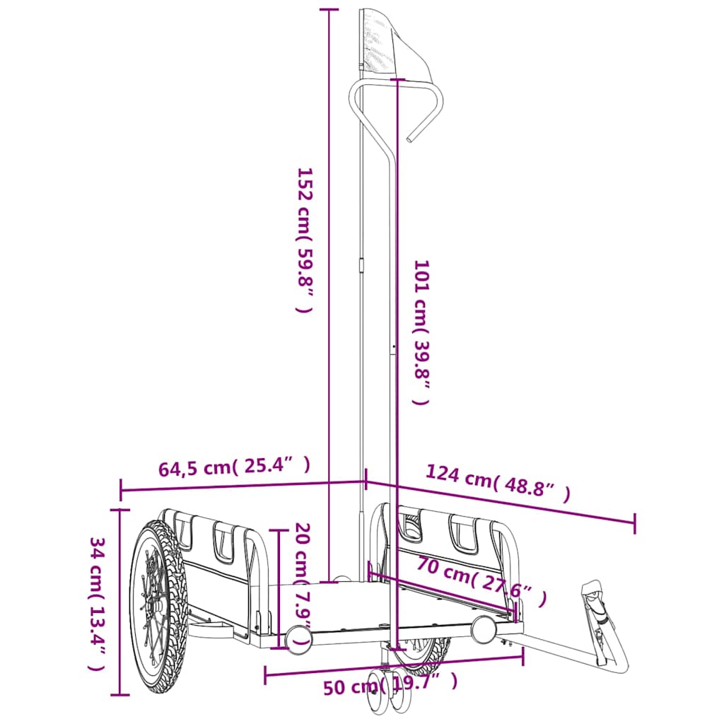 vidaXL Bike Trailer Blue Oxford Fabric and Iron
