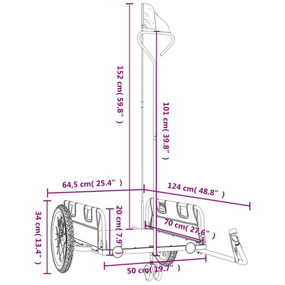 vidaXL Bike Trailer Blue Oxford Fabric and Iron