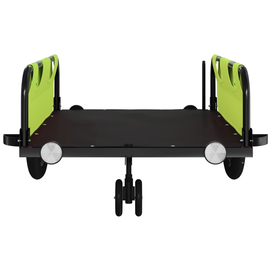 vidaXL Bike Trailer Green Oxford Fabric and Iron