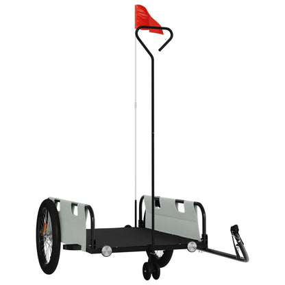 vidaXL Bike Trailer Grey and Black Oxford Fabric and Iron