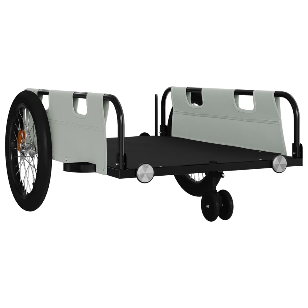 vidaXL Bike Trailer Grey and Black Oxford Fabric and Iron