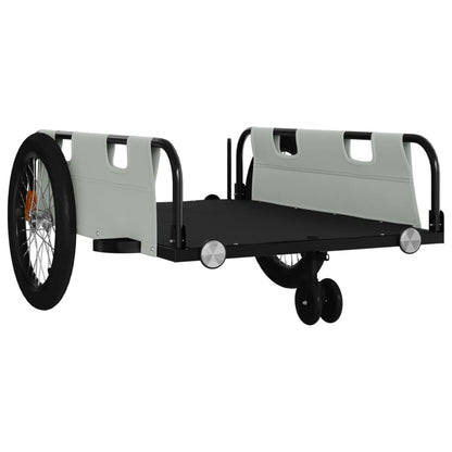 vidaXL Bike Trailer Grey and Black Oxford Fabric and Iron