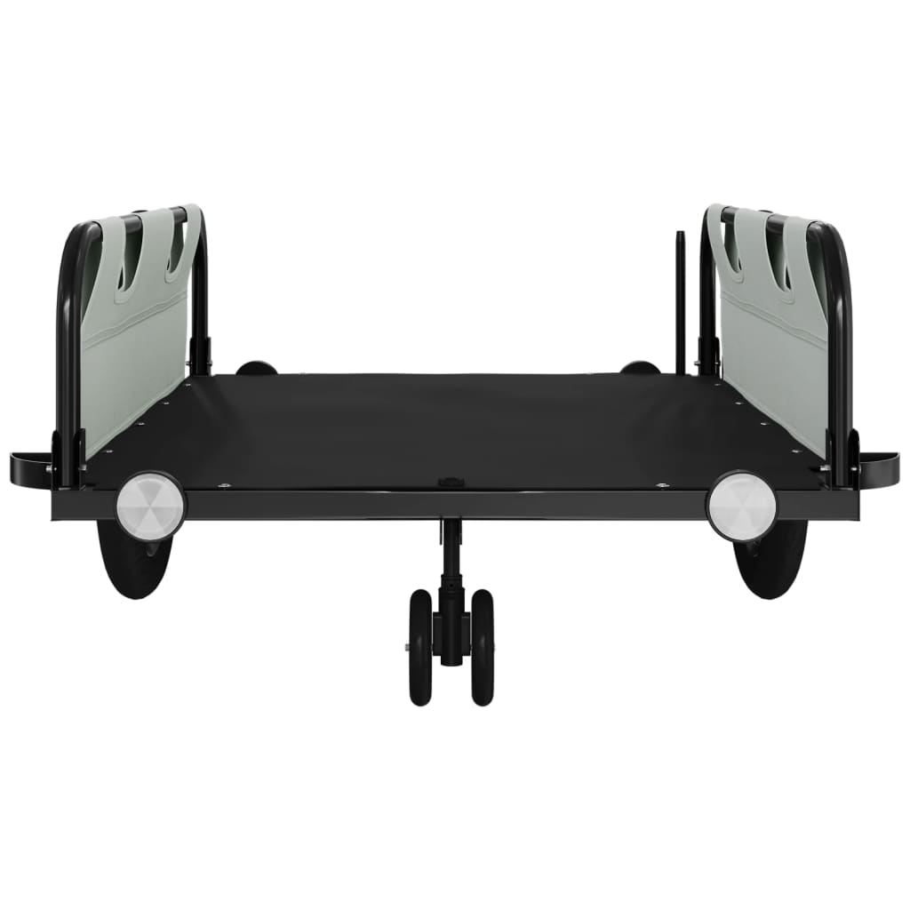vidaXL Bike Trailer Grey and Black Oxford Fabric and Iron