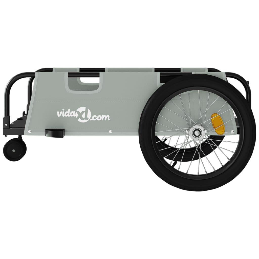 vidaXL Bike Trailer Grey and Black Oxford Fabric and Iron