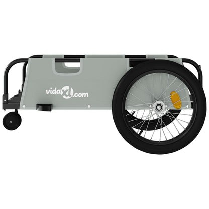 vidaXL Bike Trailer Grey and Black Oxford Fabric and Iron