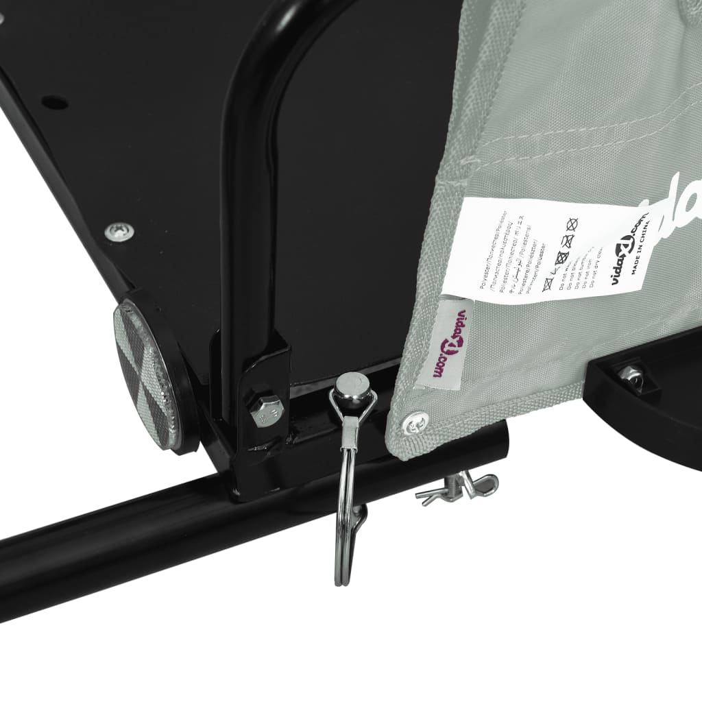 vidaXL Bike Trailer Grey and Black Oxford Fabric and Iron