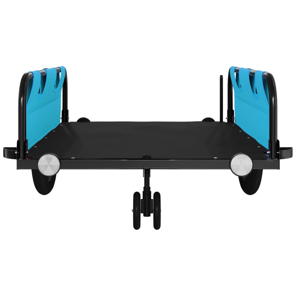 vidaXL Bike Trailer Blue and Black Oxford Fabric and Iron