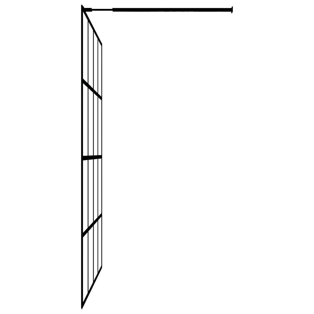 vidaXL Walk-in Shower Wall with Shelf Black 80x195 cm ESG Glass&Aluminium