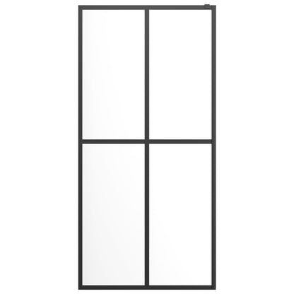 vidaXL Walk-in Shower Wall with Shelf Black 80x195 cm