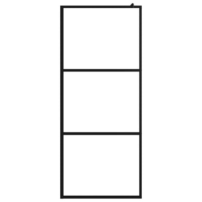 vidaXL Walk-in Shower Wall with Shelf Black 80x195 cm ESG Glass&Aluminium