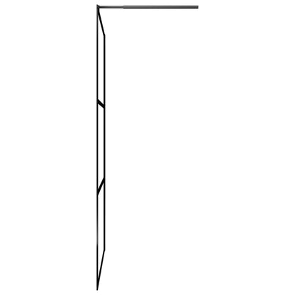 vidaXL Walk-in Shower Wall with Shelf Black 80x195 cm ESG Glass&Aluminium