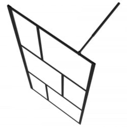 vidaXL Walk-in Shower Wall with Shelf Black 80x195 cm ESG Glass&Aluminium