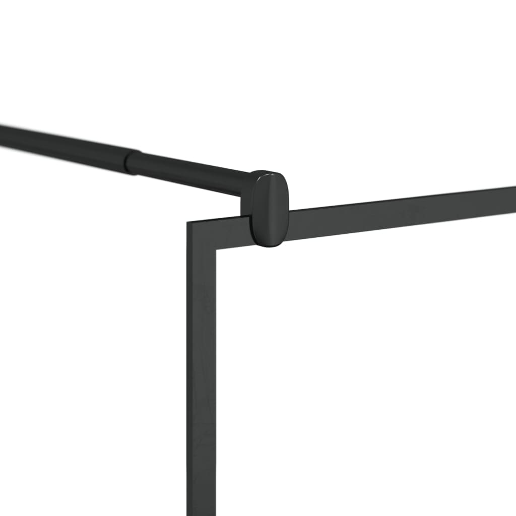 vidaXL Walk-in Shower Wall with Shelf Black 80x195 cm ESG Glass&Aluminium