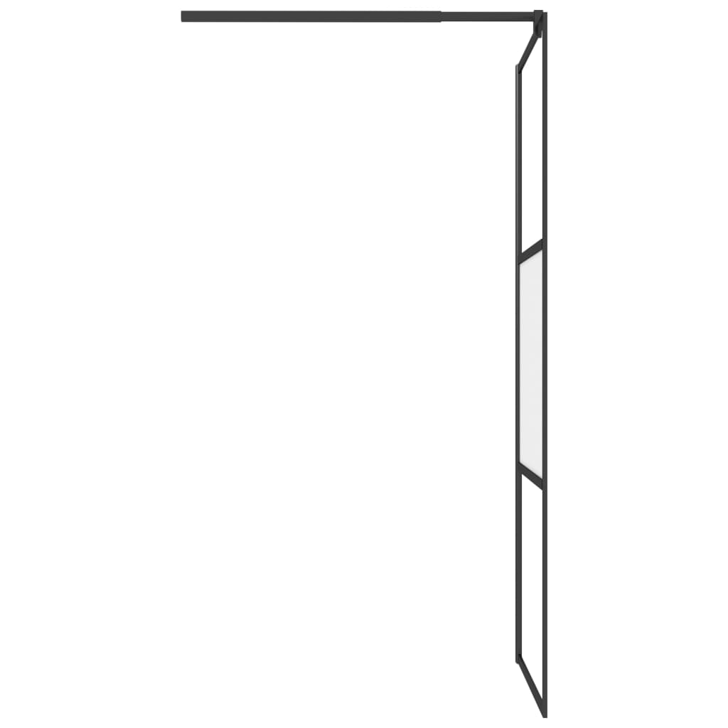 vidaXL Walk-in Shower Wall with Shelf Black 80x195 cm ESG Glass&Aluminium