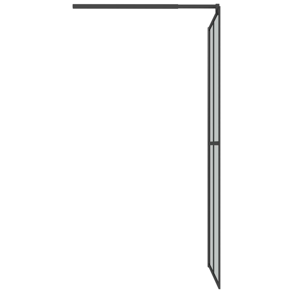 vidaXL Walk-in Shower Wall with Shelf Black 80x195cm ESG Glass&Aluminium