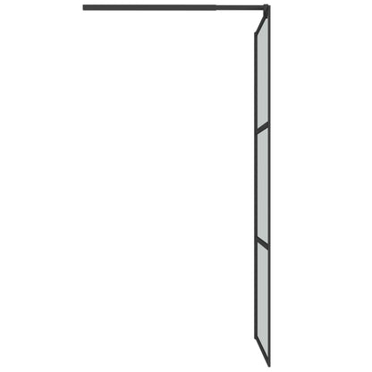 vidaXL Walk-in Shower Wall with Shelf Black 80x195cm ESG Glass&Aluminium