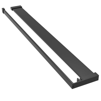 vidaXL Walk-in Shower Wall with Shelf Black 90x195 cm