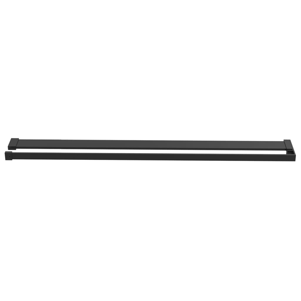 vidaXL Walk-in Shower Wall with Shelf Black 118x190 cm ESG Glass&Aluminium