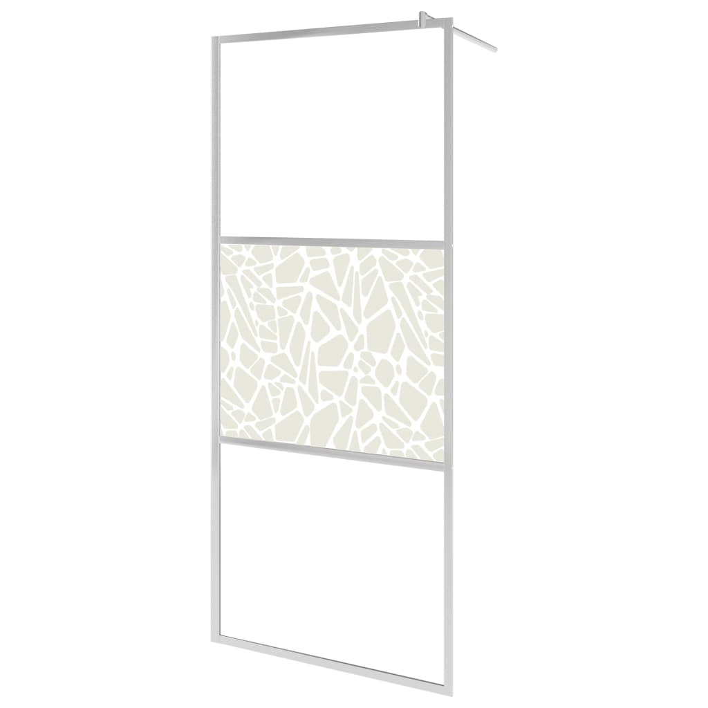 vidaXL Walk-in Shower Wall with Shelf Chrome 80x195 cm ESG Glass&Aluminium