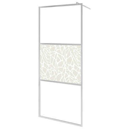 vidaXL Walk-in Shower Wall with Shelf Chrome 80x195 cm ESG Glass&Aluminium