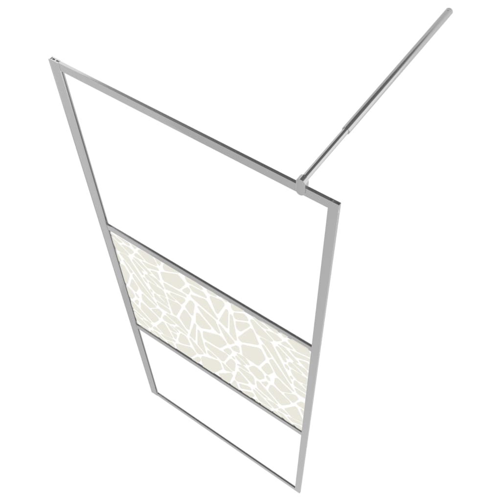 vidaXL Walk-in Shower Wall with Shelf Chrome 80x195 cm ESG Glass&Aluminium
