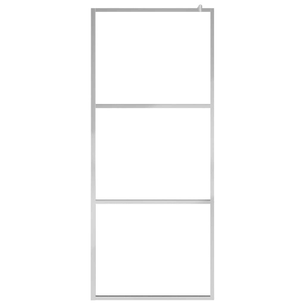 vidaXL Walk-in Shower Wall with Shelf Chrome 90x195 cm ESG Glass&Aluminium