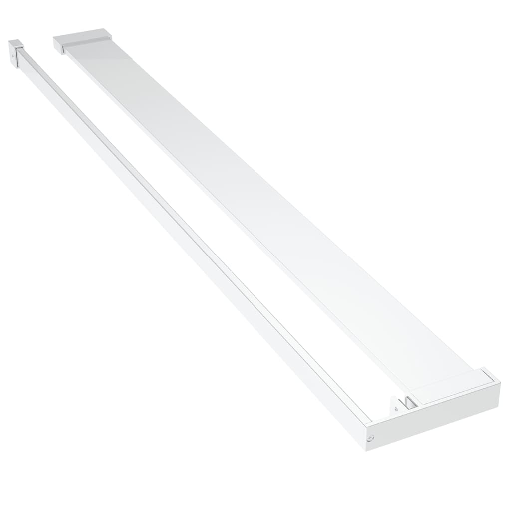 vidaXL Walk-in Shower Wall with Shelf Chrome 90x195 cm ESG Glass&Aluminium