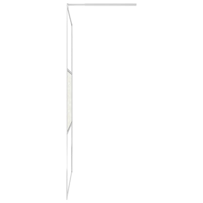 vidaXL Walk-in Shower Wall with Shelf Chrome 100x195 cm