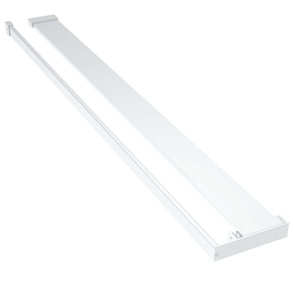vidaXL Walk-in Shower Wall with Shelf Chrome 100x195 cm